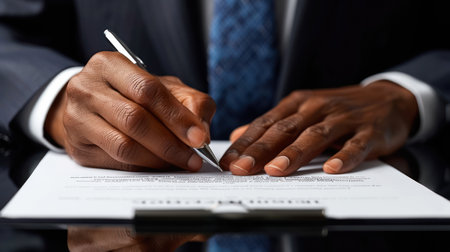 Professional Signing a Documentの素材