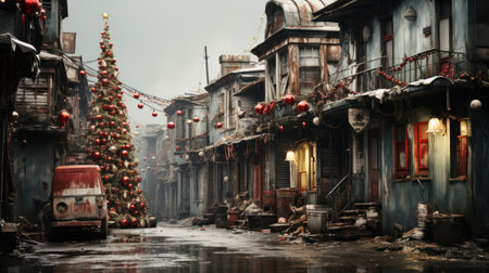 Distressed Christmas houseの素材