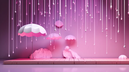Rain, pink and purple atmosphereの素材