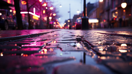 Rain, pink and purple atmosphereの素材