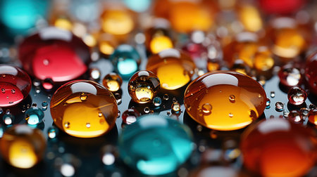 water drops image in popy colorsの素材