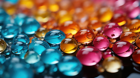 water drops image in popy colorsの素材