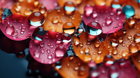 water drops image in popy colorsの素材