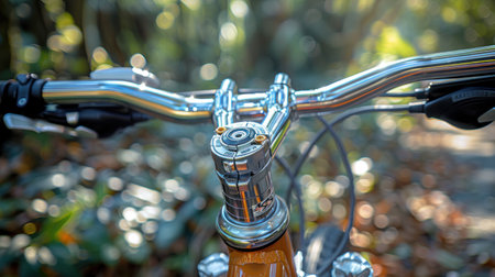 "Golden Hour Ride: A Close-Up of a Bicycle Amidst Nature's Beauty"の素材