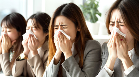 "Professional Team in Thoughtful Pose - A Moment of Strategy and Reflection"の素材