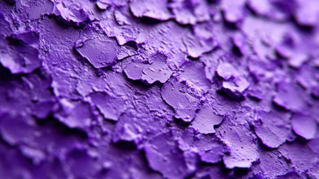 Close view of purple paint peeling off a surface, showing unique textures and patterns.の素材