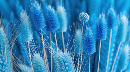 Bright blue flowers add stunning charm and contrast to any space.の素材