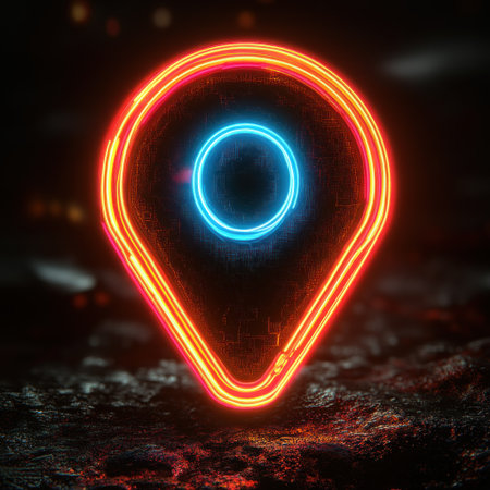 Neon marker glows against a dark backdrop, creating a captivating scene.の素材