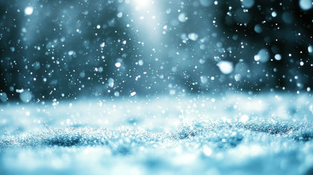 Snowflakes softly drift down, covering the ground in a beautiful blanket of white.の素材