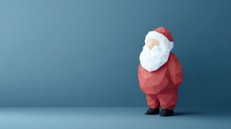 Santa Claus stands elegantly in a modern style, showing vibrant colors and clean lines.の素材