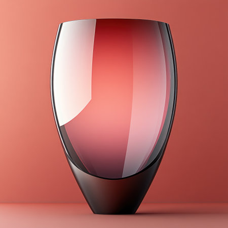 Elegant glass container reflects light, enhancing its artistic gradient.の素材