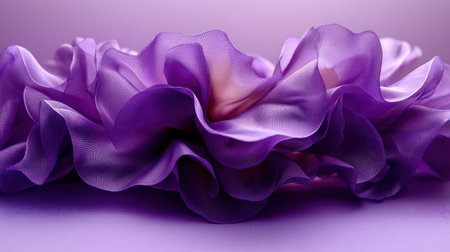 A luxurious purple fabric flower showcases its intricate layers and graceful design.の素材