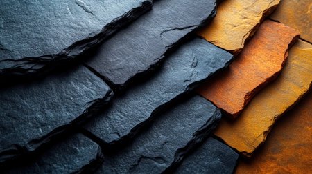 Layers of different colored stones create an artistic and textural experience for viewers.の素材