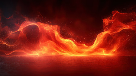 Bright flames swirl and twist in an enchanting display of warmth and energy.の素材