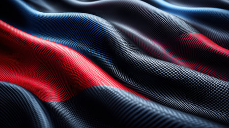 Soft fabric ripples with vibrant colors create a serene evening mood.の素材