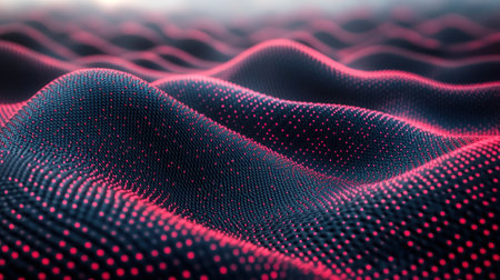 Vivid waves of pink and blue patterns create a mesmerizing visual experience.の素材