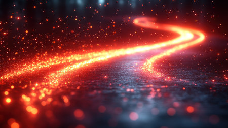 Vibrant lights swirl in patterns, creating a magical nighttime atmosphere.の素材