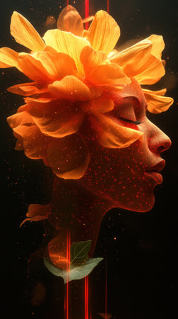 Radiant petals and soft light create an enchanting atmosphere of beauty.の素材