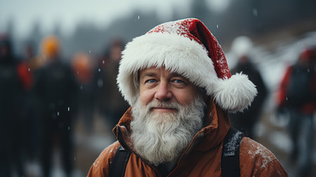 a man in a Santa costumeの素材
