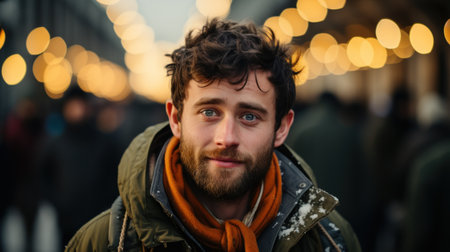 a photo of a man in the streetの素材