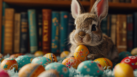 cute bunny with eggsの素材