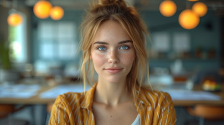 woman, photo shoot in the officeの素材