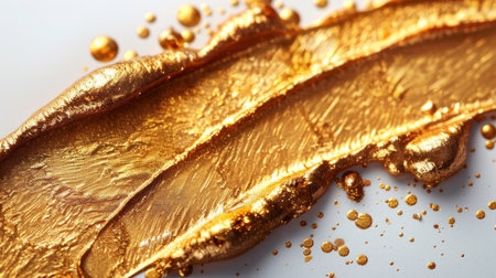 "Golden Elegance: A Close-Up of Luxurious Liquid Gold Texture"の素材