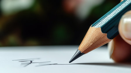 Delicate lines emerge as a pencil glides across crisp paper, capturing creativity.の素材