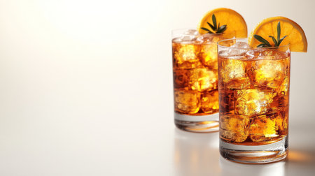 Refreshing drinks with citrus and herbal notes, perfect for a warm afternoon gathering.の素材