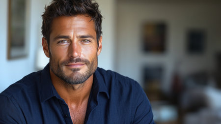 A striking sports car stands out on a wet surface as rain falls gently.の素材