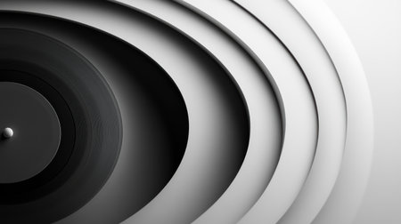 A captivating composition of concentric circular shapes showing contrast and depth.の素材