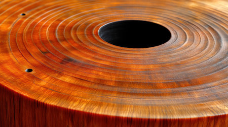 A beautifully polished wooden piece highlights swirling patterns and vibrant colors.の素材