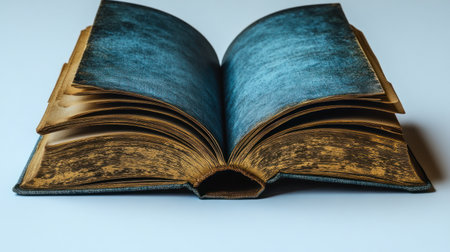 A beautifully aged book displays its classic pages, inviting exploration and discovery.の素材