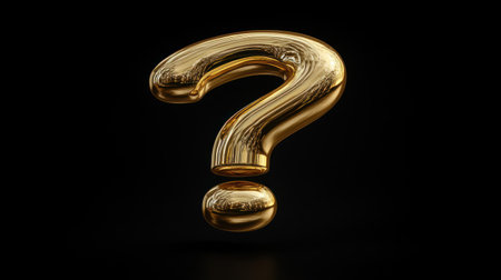 A golden striking question mark stands prominently, capturing attention with its shine and mystery.の素材