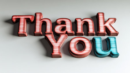 Vibrant lettering displays the message of appreciation in an artistic manner.の素材