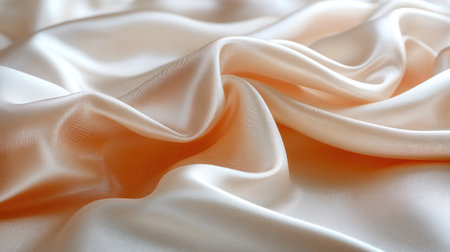 Delicate folds of silk shimmer gently, reflecting soft light and inviting touch.の素材