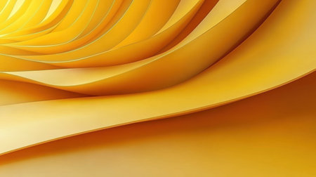 Bright yellow layers flow in gentle curves, creating an abstract and captivating visual.の素材
