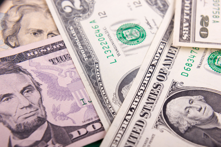 Bribe in businessmen's pocket. One hundred dollars banknote