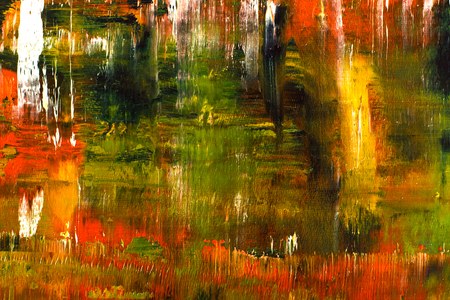 Abstract painted canvas. Oil paints on a palette. Colorful background.の写真素材