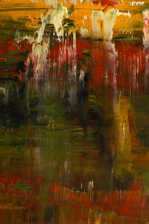 Abstract painted canvas. Oil paints on a palette. Colorful background.の写真素材