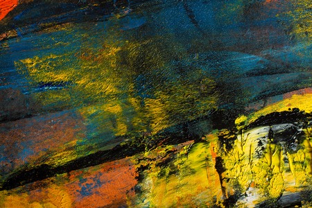 Abstract painted canvas. Oil paints on a palette. Colorful background.