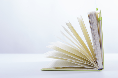 Stack of hadrback books. Library education concept. Back to school. Copy space.の写真素材