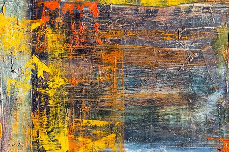 Painting Artistic bright color oil paints texture abstract artwork. Modern futuristic pattern for grunge wallpaper, interior, album, flyer cover, poster, booklet background. Creative graphic designの写真素材