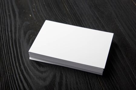 Business card blank on wooden background. Corporate Stationery, Branding Mock-up. Creative designer...