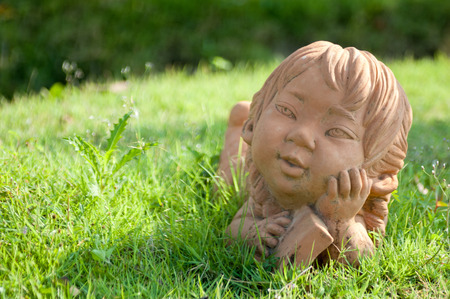 girl statue in the gardenの写真素材