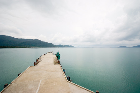 Koh Chang island habor view with cloudy sky, Trat province, Thailandの写真素材
