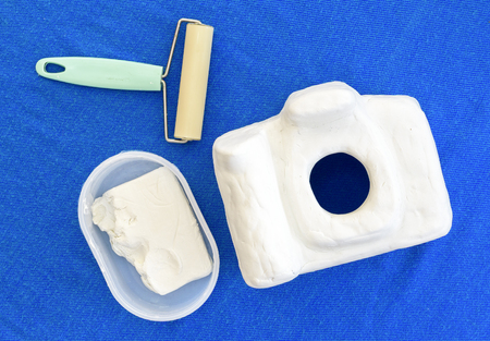 SLR camera sclpture before refined by sculpting tools.の写真素材