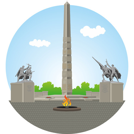 WW2 memorial of Kaliningrad. Vector illustrationのイラスト素材