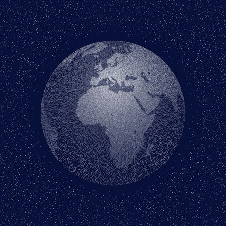 Vector stippled world stylized globeのイラスト素材