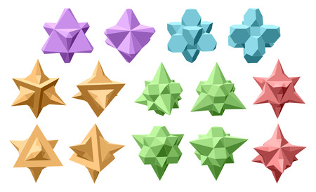 Set of vector complex geometric shapesのイラスト素材